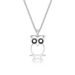 OWL ON A PERCH,OUTLINE, PEND. with CHAIN