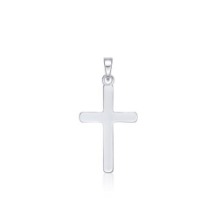 CROSS, PLAIN SILVER, PEND.