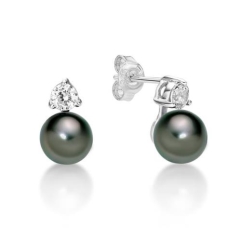 BLK 8mm IMITATION PEARL.4mm CZ