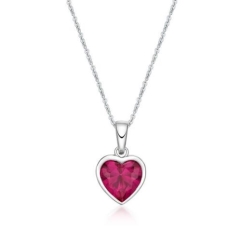 8mm RUBY R/O HEART with chain