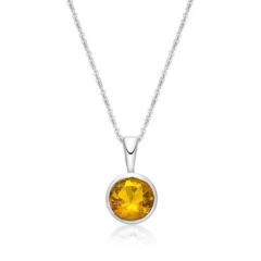 NOVEMBER, 5mm BEZEL PENDANT with CHAIN