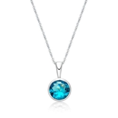 DECEMBER , 5mm BEZEL PENDANT with CHAIN